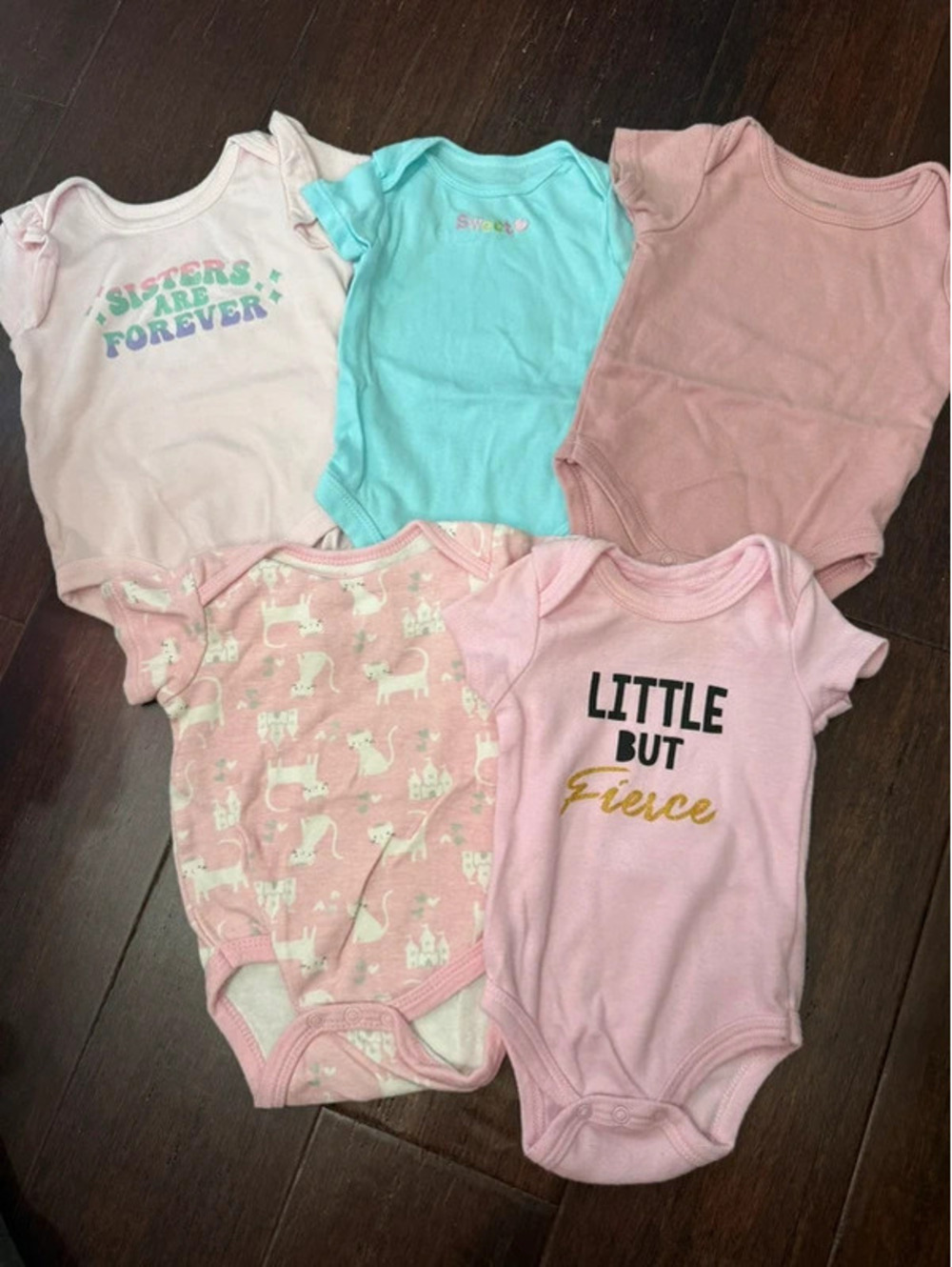 3-6M Girls 5pc Onesie Bundle
